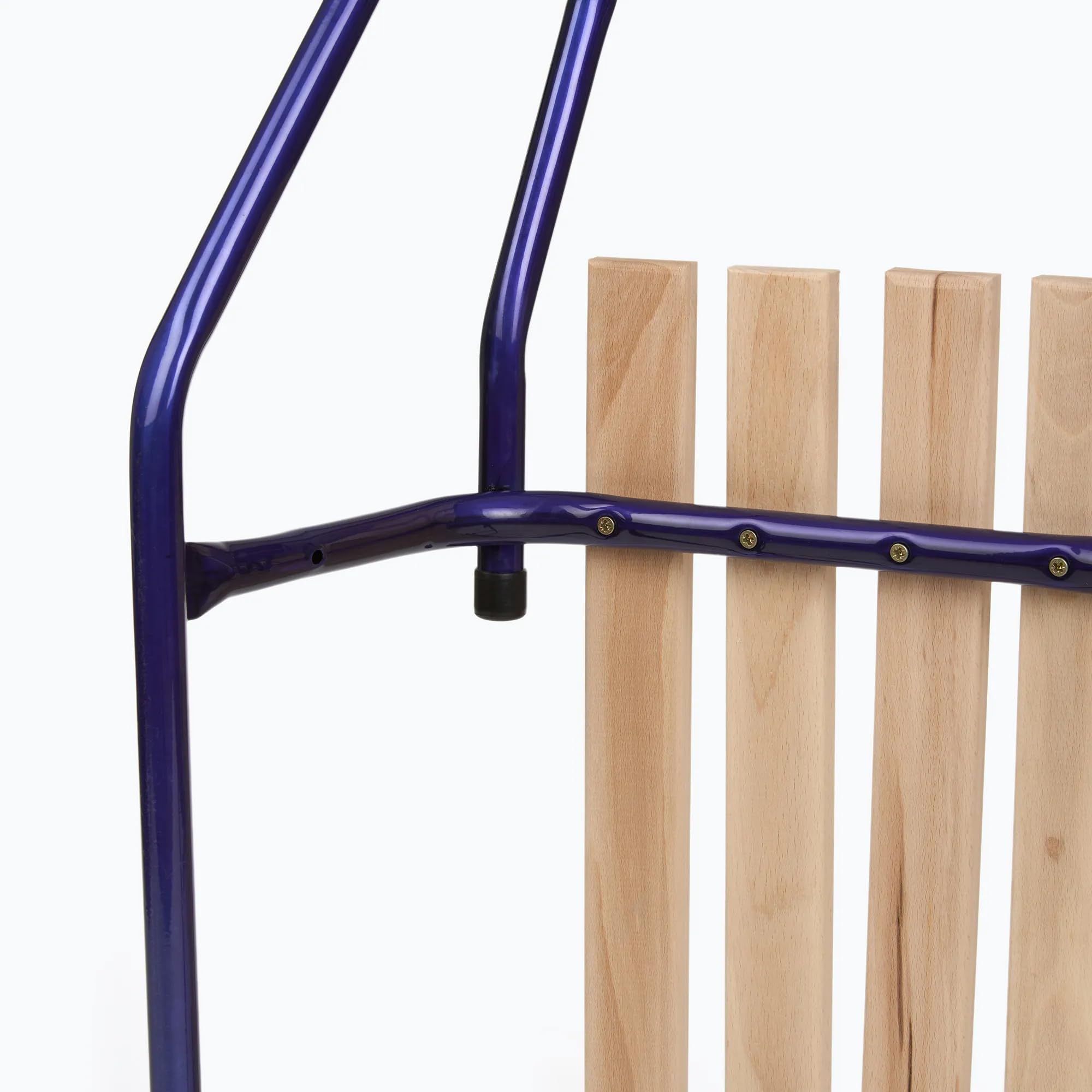 Metallschlitten – Stabile Fahrt und sicheres Gleiten – hochwertiger Stahl und Buchenholz – 84 cm, mit Zugseil – klassischer Rodel für Kinder und Erwachsene bis 75 kg