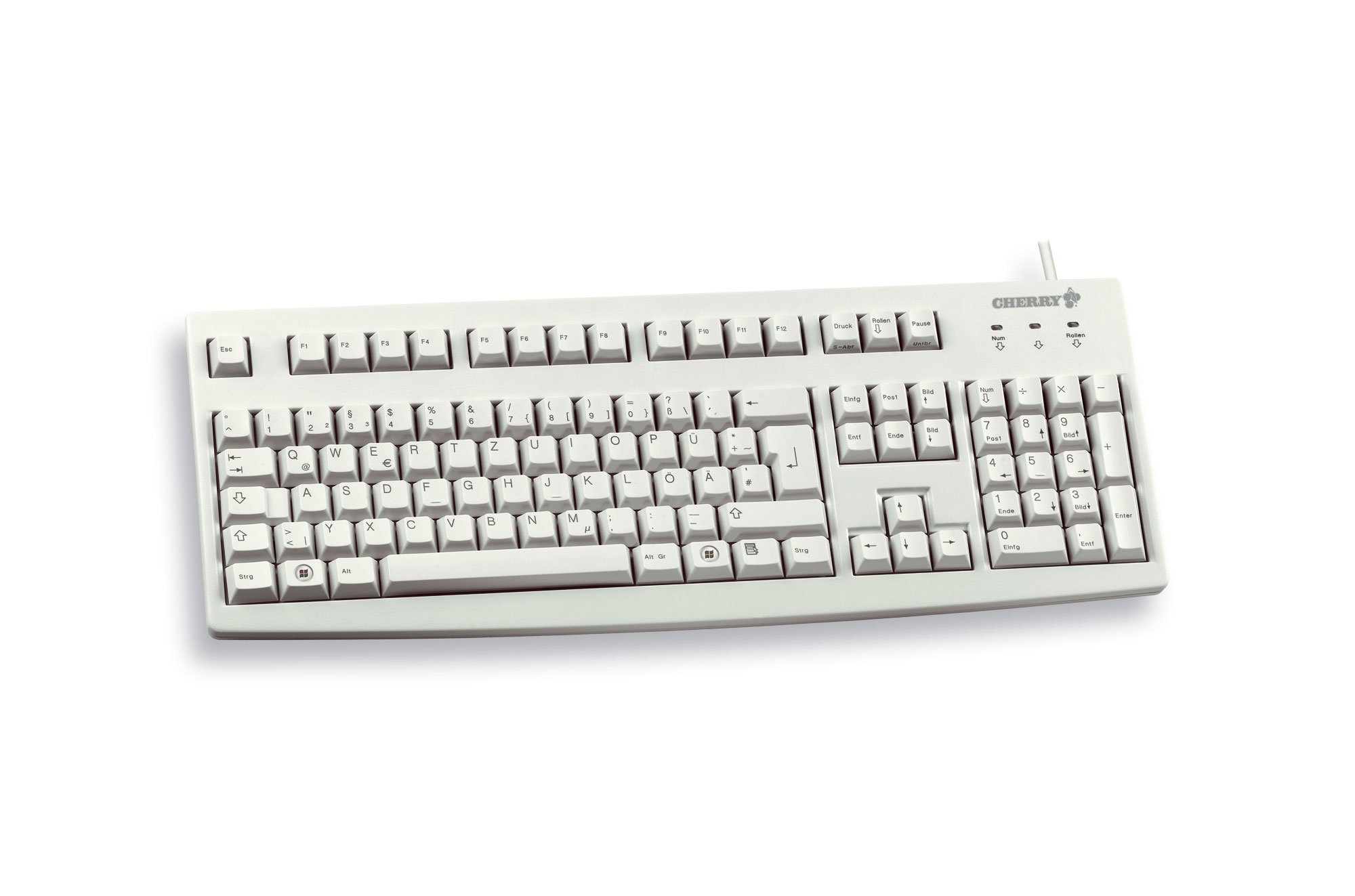 CHERRY G83-6105, Kabelgebundene Tastatur, Deutsch QWERTZ, Hellgrau