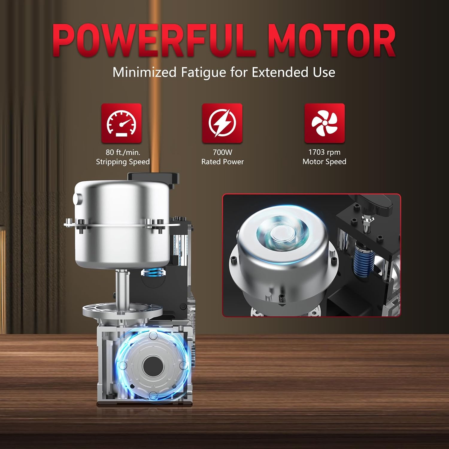 Wire Stripping Machine 0.06-1.5 inch,Wire Stripper Machine 11 Channels 10 Blades,Automatic Wire Stripping Tool 370 W, 80 ft/min,Visible Stripping Depth Reference
