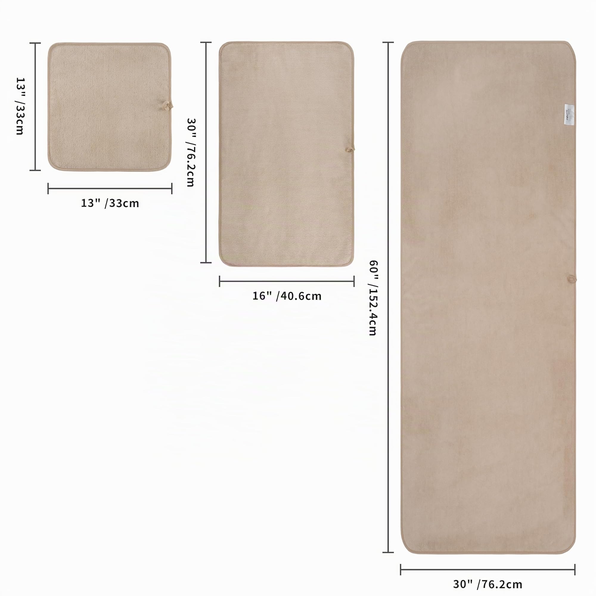 Polyte - Juego de Toallas de baño de Microfibra Felpa y antipelusa - Secado rápido - Pack de 6 (Beige)