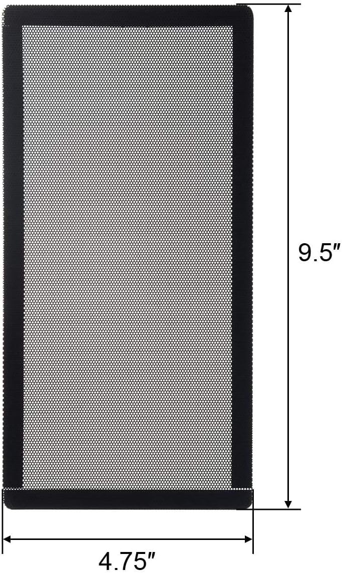 120 x 240mm PC Case Dust Mesh Filter, [2 Pack] Magnetic Frame Computer Fan Dust Mesh PC Cooler Filter Dustproof PVC Cover Grills - Black