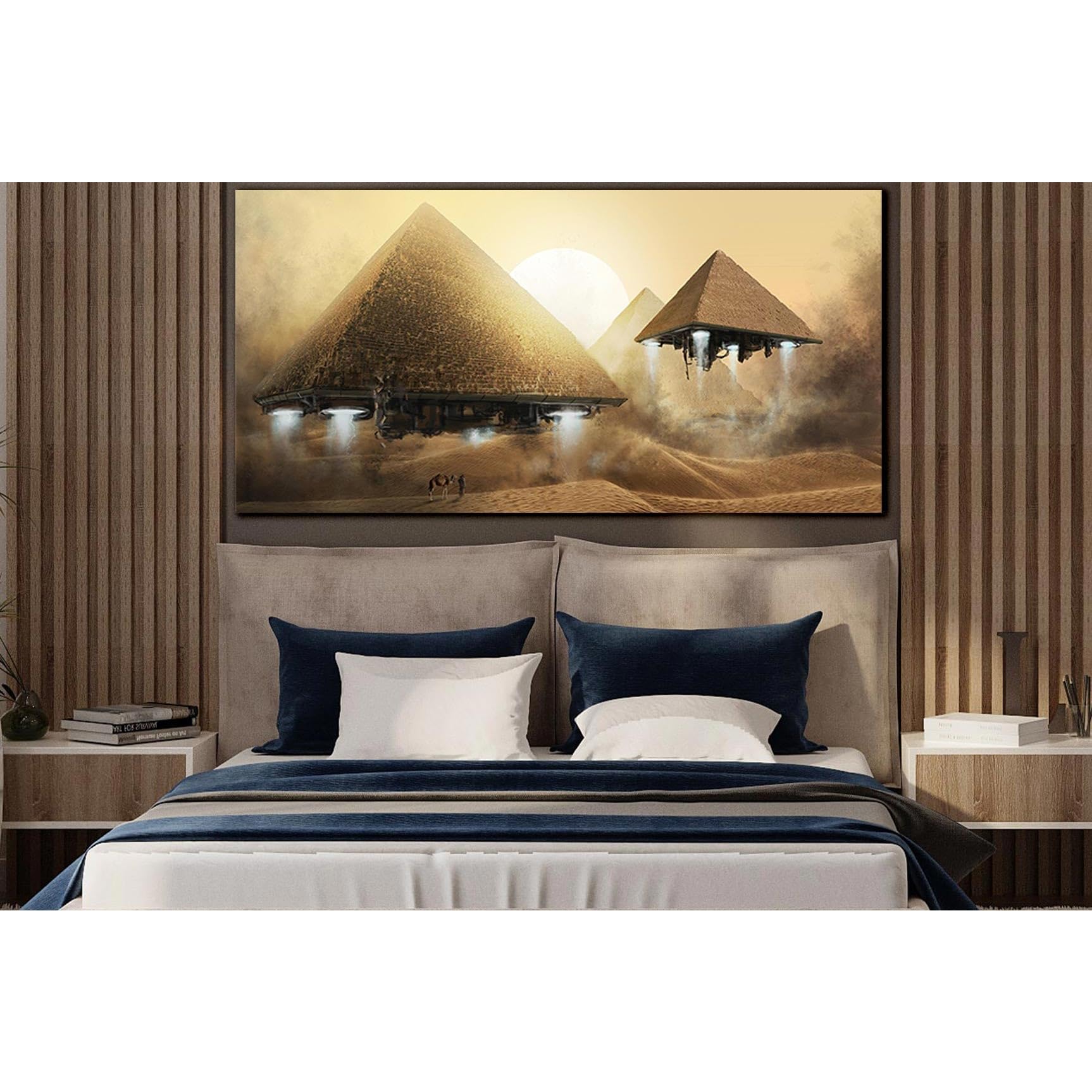 Lienzo de naves espaciales ZELLART cuadro moderno rectangular de 140x70cm para salón y despacho 4