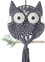 Vista 14 de MVSUTA Owl Burgundy Cotton Handmade Macrame Wall Hanging Tapestry Home Decor Art and Red Craft Wonderful Decoration Woven Boho Ornament for Office