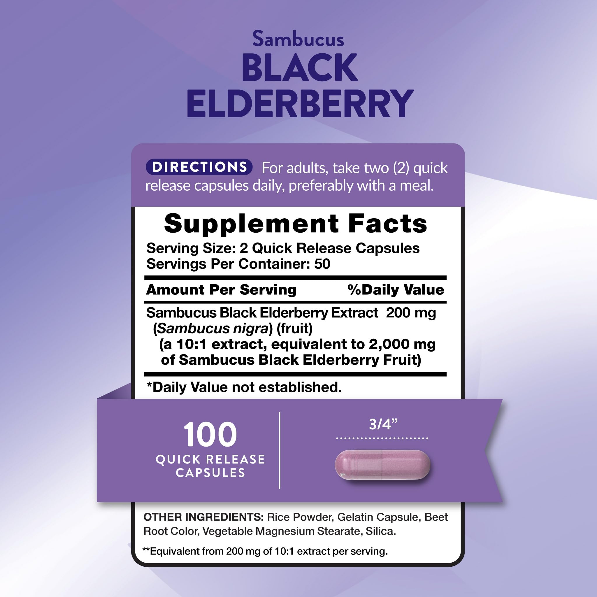Nature's Truth Black Elderberry Capsules | 100 Count — Amazon image 2