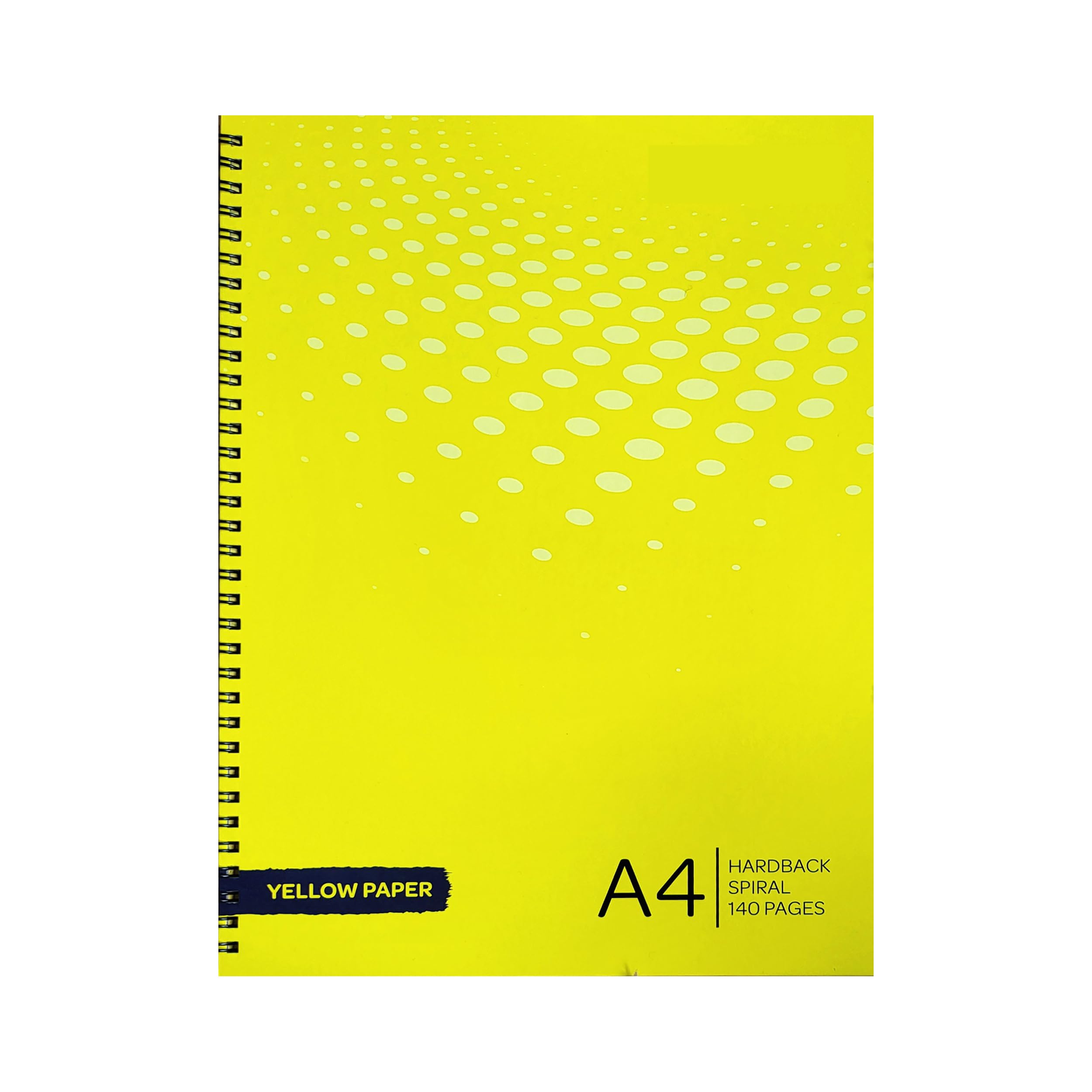 A4 Yellow Refill Spiral Notepad, 8mm Rule with Margin, Hardcover Note Pad Book 70 Sheet 140 Pages 80gsm Paper, Memory Aid Note Pad (1)