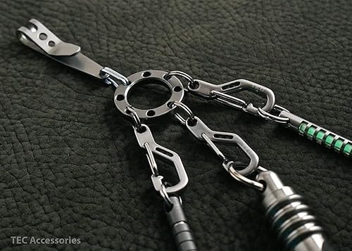 Miniatura 6 de TEC Accessories UFO - Organizador de llavero de titanio (8 agujeros), organizador de llaves EDC para personalización de llavero, bolsillo y llavero