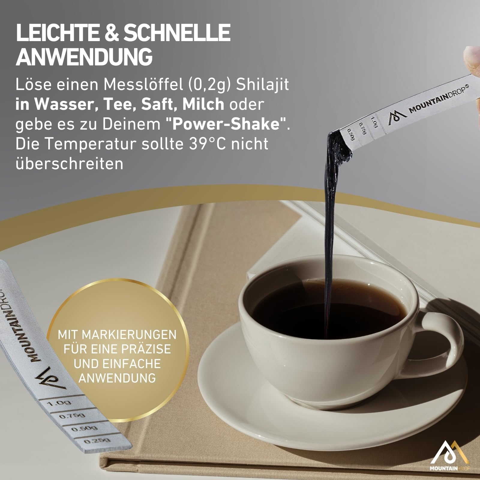 Mountaindrop Mumijo Shilajit Original 40g I traditionelle Nahrungsergänzung mit Fulvinsäure & Huminsäure aus dem Altai Gebirge I Ayurveda Supplement in Handarbeit geerntet & laborgeprüft