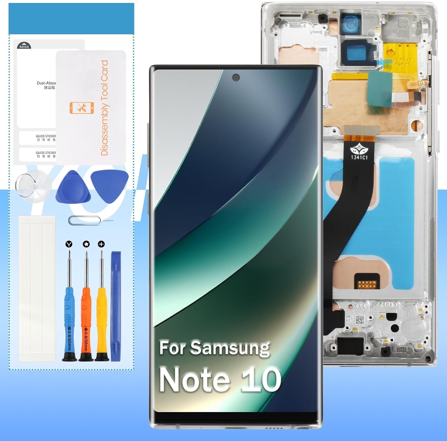 Yondista for Samsung Galaxy Note 10 Screen Replacement SM-N970F SM-N970U SM-N9700 6.3" LCD Display Touch Digitizer Assembly with Sliver Frame(Incell,Not Fingerprint)