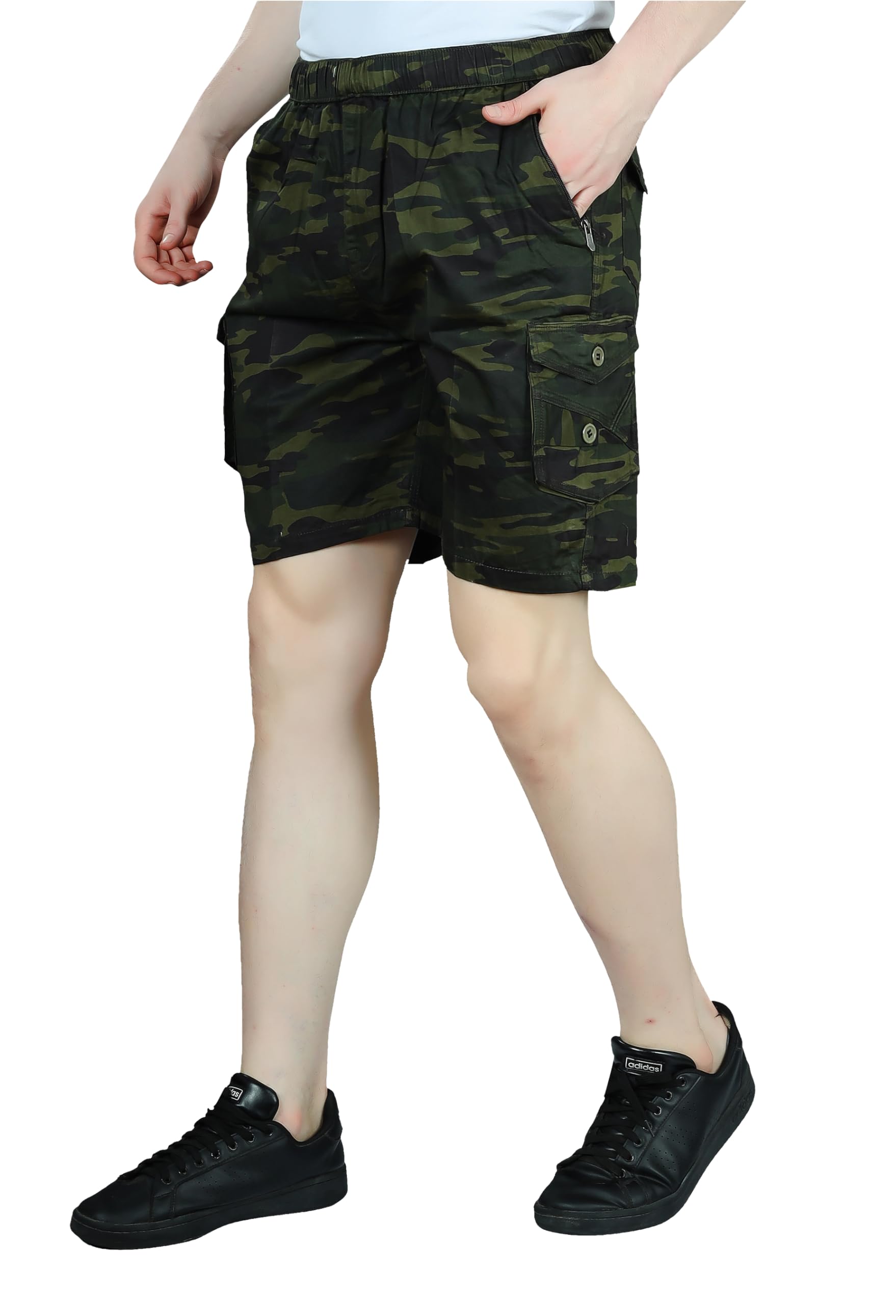 Men's Camouflage/Military Printed Cotton Shorts: Versatile Half Pants for Gym, Sports, Bermuda-Style, and Physique Wear-image-45