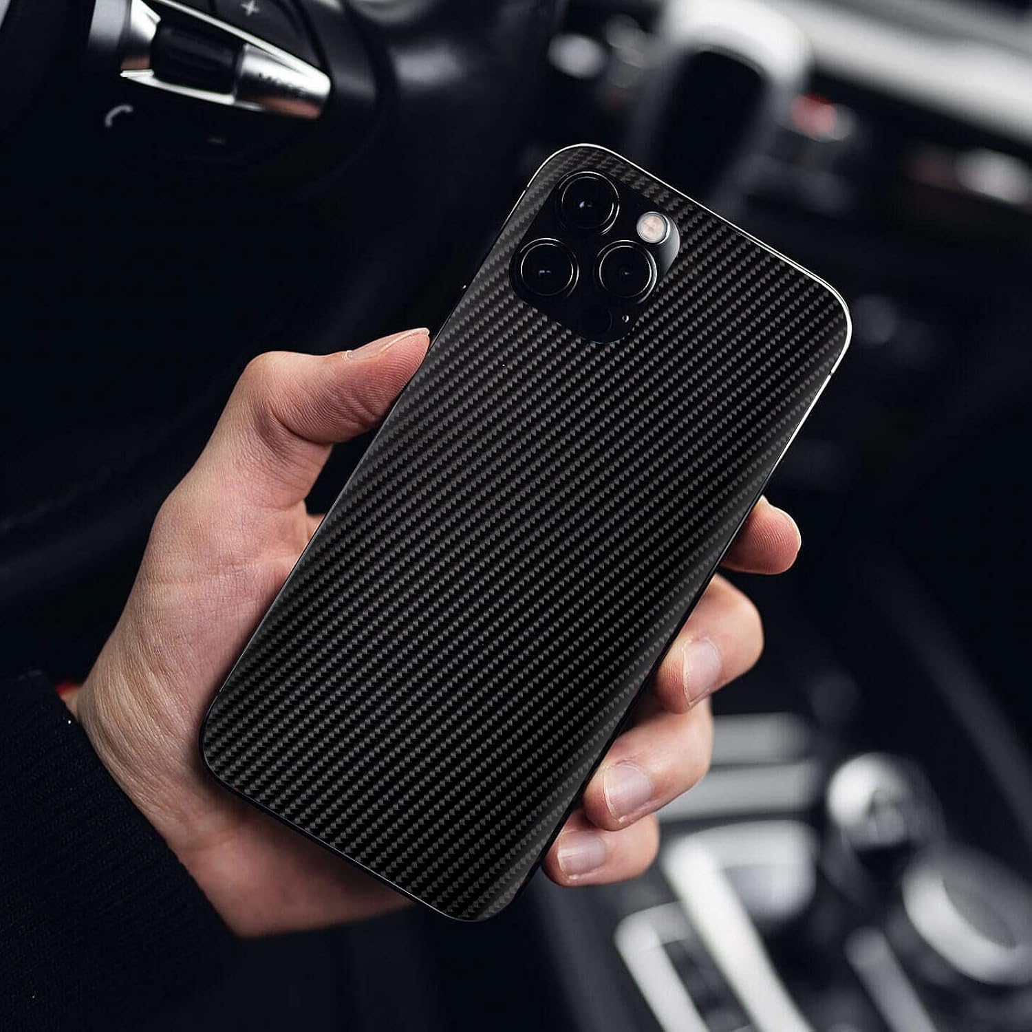 TECKWRAP 4D Black Carbon Fiber Car Wrap Vinyl Bundle Air Release Car Wrap Film Automotive DIY Decals 11.5"x 60" 3 Rolls/Set with 4 Inch Felt Edge Vinyl Squeegee
