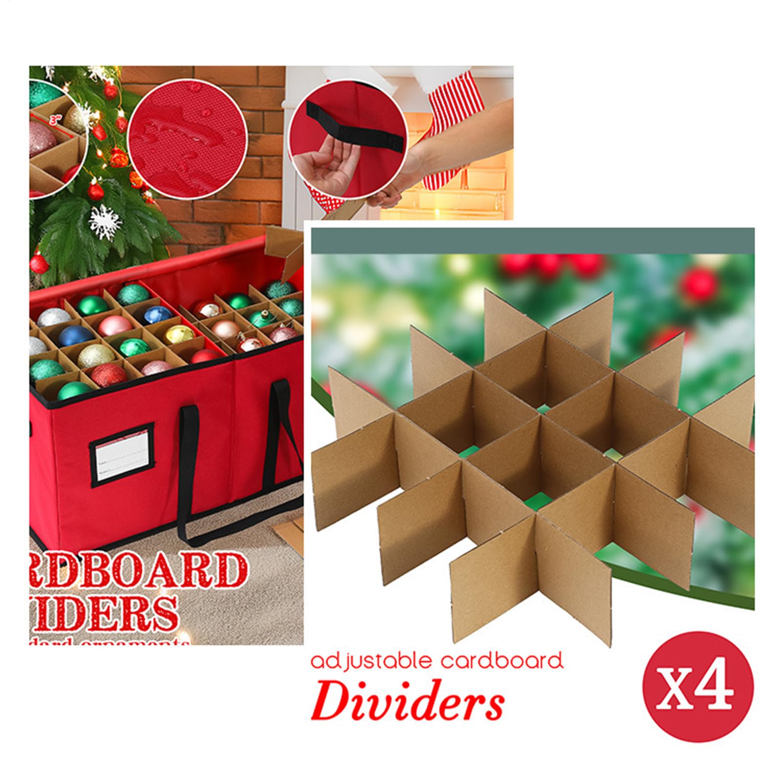 Ornament Organizer Aufbewahrungsbox Großer Verstellbarer Zusammenlegbarer