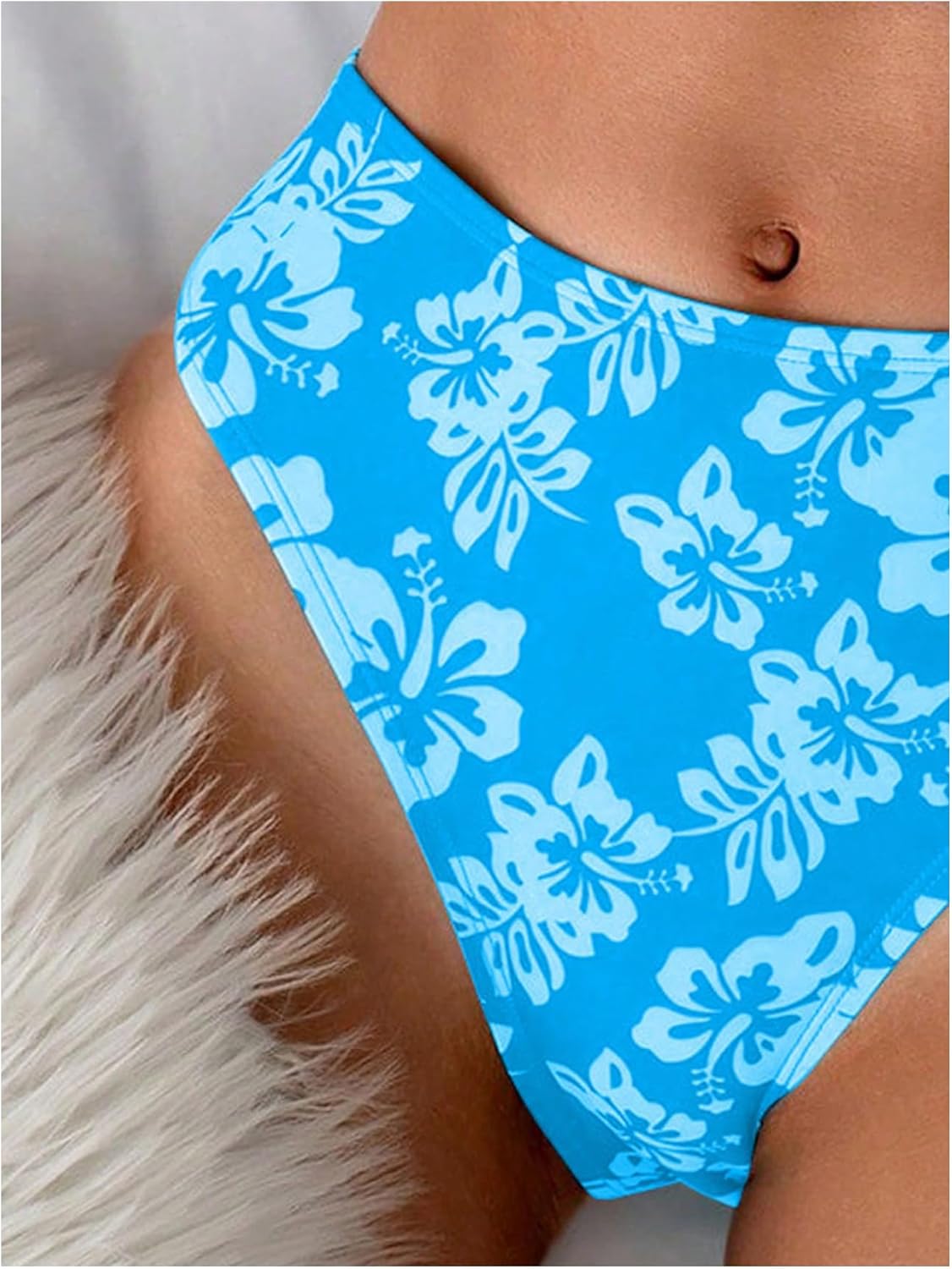 Floerns Women's Floral Print Halter Neck Tankini Top Two Piece Bathing Swimsuit - Image 4