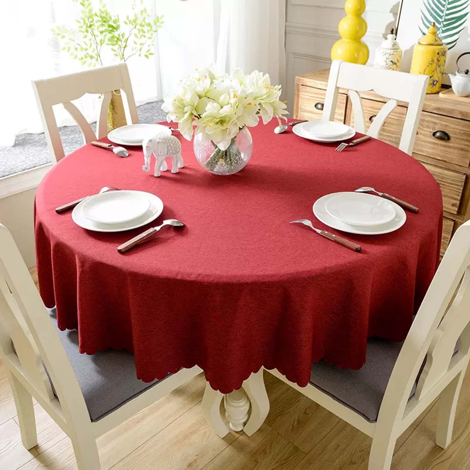 Tovaglia in spandex fucsia, 1,2 m, per tovaglia rettangolare con angoli elasticizzati, lavabile, senza pieghe, per festival, matrimoni, feste, campeggio, picnic