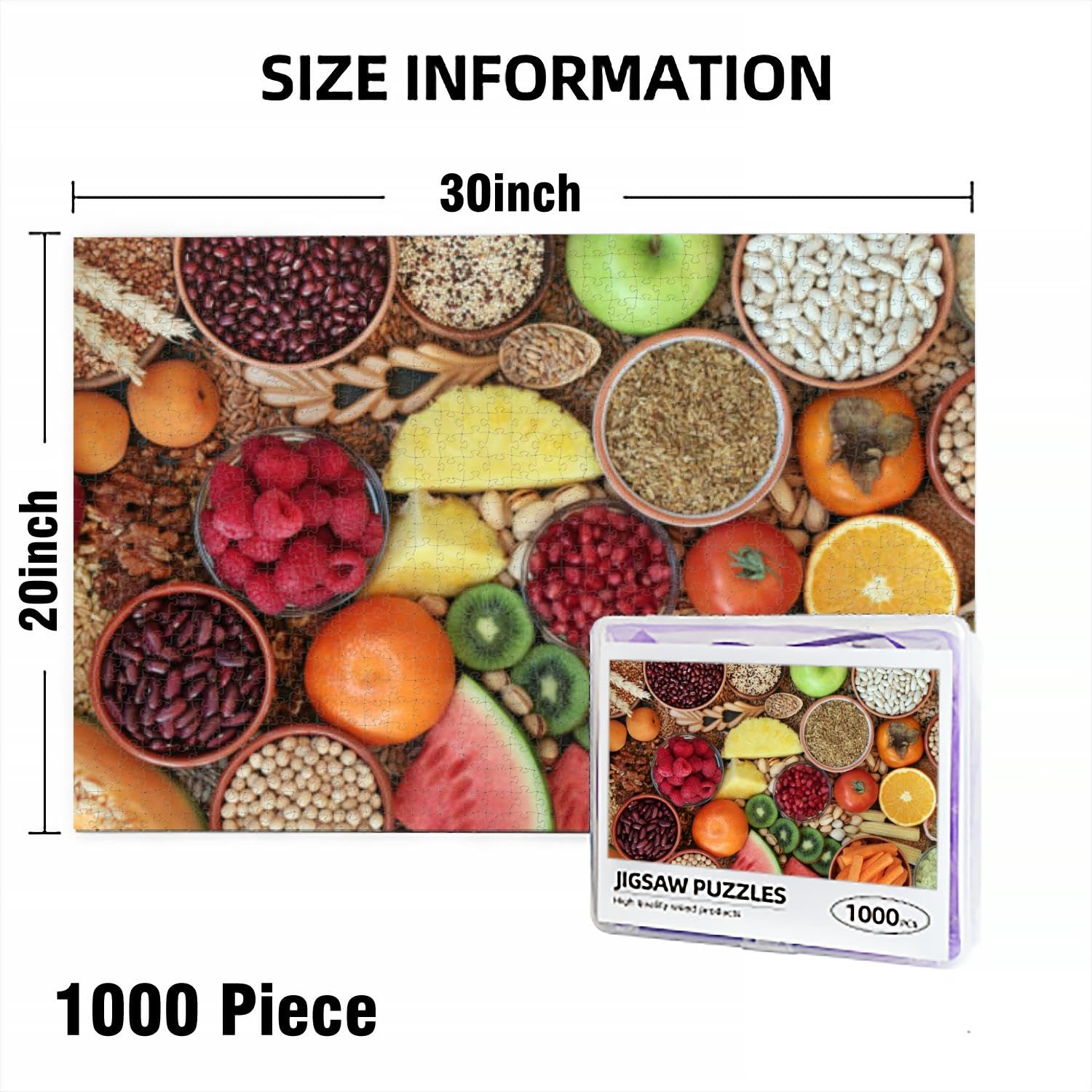 Fast Food 1000-Piece Jigsaw Puzzle For Adults - 26.8x18.9 Inch Fun Puzzle For Display