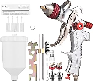 Qudai Kit de pistola de pulverização de tinta HVLP Pistola de pulverização de ar de alimentação por gravidade Mini pulverizador pistola de pintura pulverizador com copo de 600ml 1.4/1.7/2.0mm bicos pa
