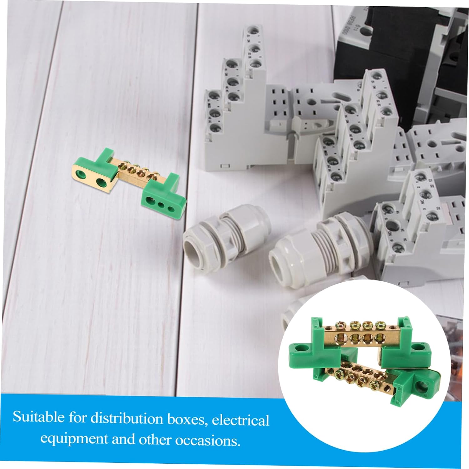2pcs Ground Bar for Panel Grounding Terminal Positions for Distribution Cabinets and Electrical Equipment Secure Wiring Connections for Safety