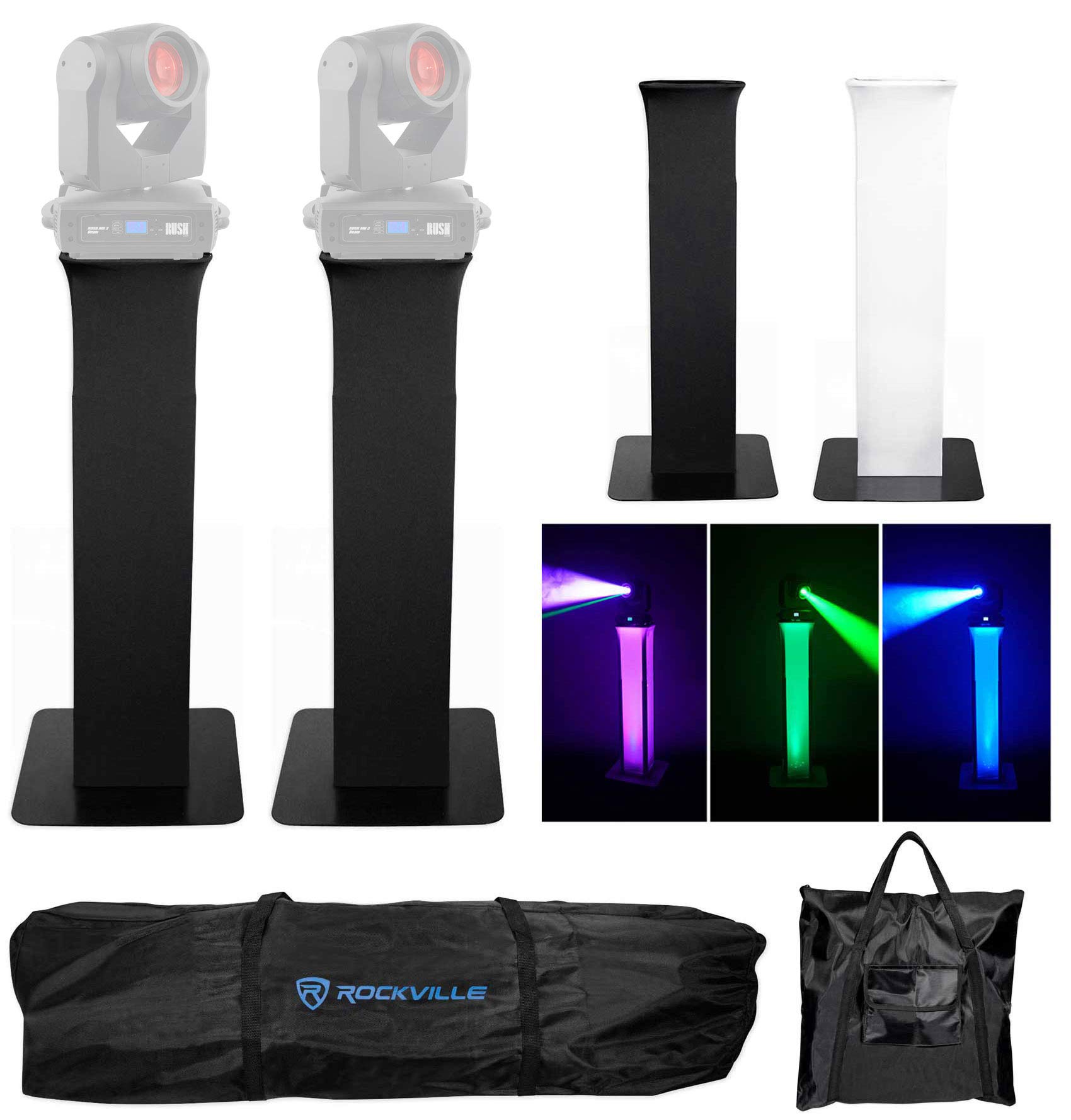 Amazon.com: (2) Rockville RTP32B Totem Moving Head Light Stand+