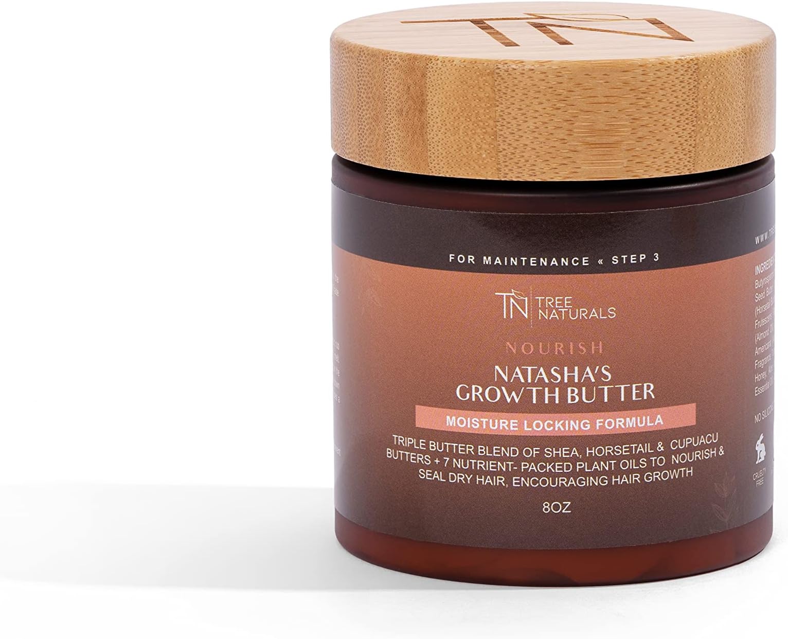 Tree Naturals Natasha’s Hair Growth Butter – Moisture-Locking Formula for 4C Hair – Reduces Breakage, Thinning & Shedding, Triple Butter Blend for Healthy Growth, 8 oz