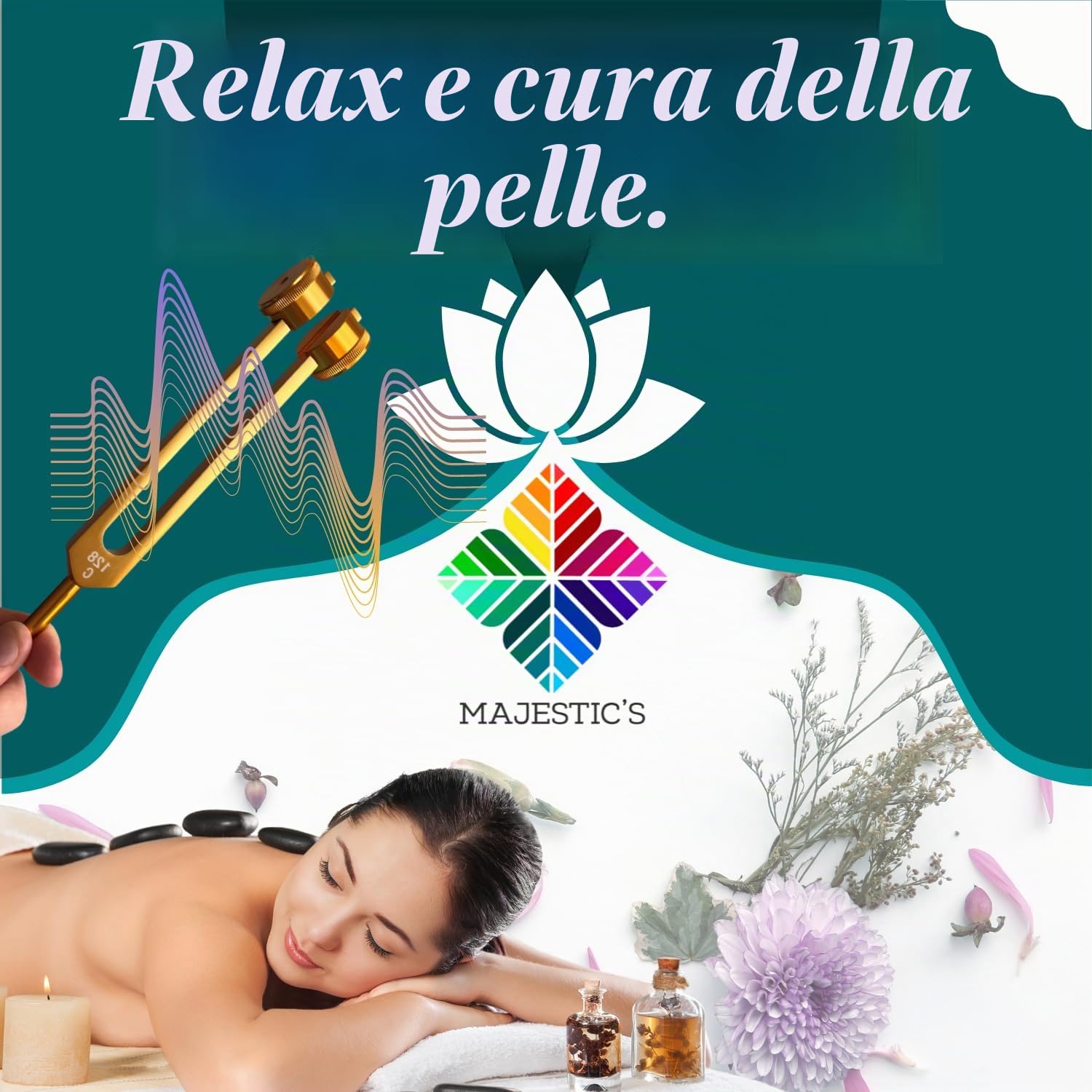 Diapason Medico 128 Hz, 256hz, 512hz Professionale (Confezione da 3) in Alluminio Dorato, per la Terapia del Suono di Meditazione Yoga, Strumento con Martello e Custodia inclusa