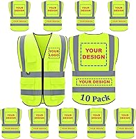 Vista 33 de BeautyWill Chaleco de Seguridad con Logo Personalizado Clase 2 Chaleco Reflectante de Alta Visibilidad Chaleco de Construcción Transpirable