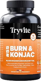 Tryvite Konjac Active – Pflanzenkomplex mit Konjak, Nopal, Mate, Guarana & Chrom – Für eine aktive Alltagsroutine – 90 pflanzliche Kapseln