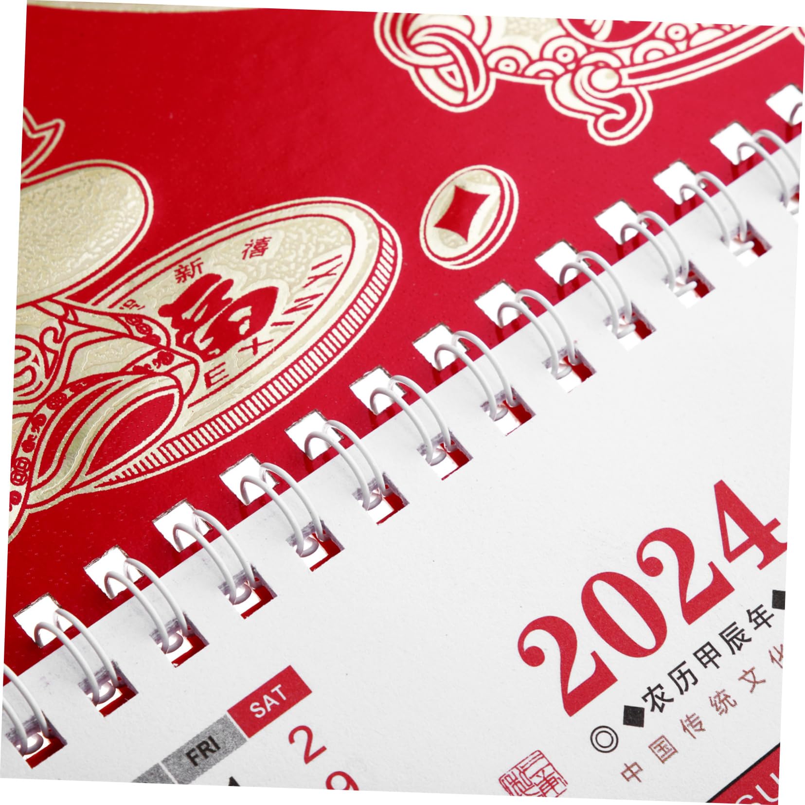 Housoutil 4 Stück Wandkalender Jahr Des Drachen Chinesischer Stil Dickes Material Langlebig Neujahrsgeschenk Wandkalender zum Aufhängen Traditioneller Mondkalender für Zuhause und Büro