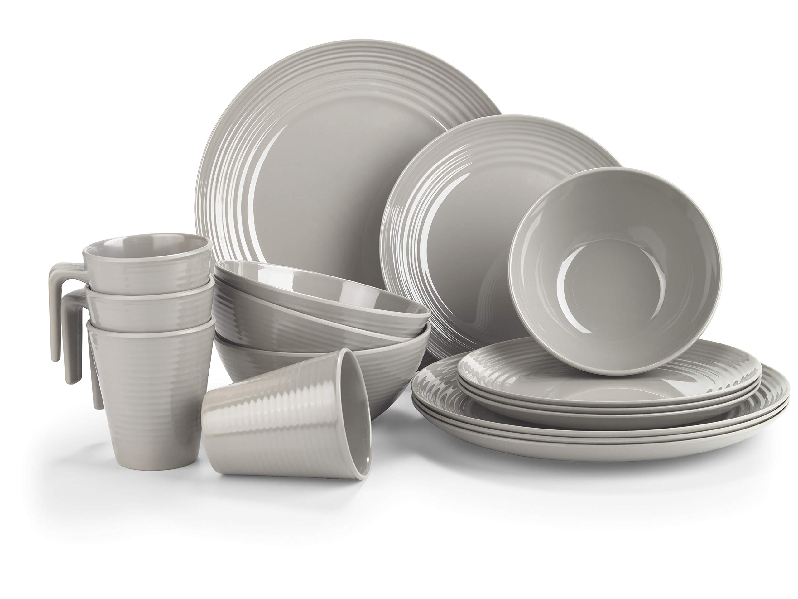 Moritz Toffee Design - Vajilla de melamina para camping, de 16 a 32 piezas, para 4 personas (diseño/juego a elegir), vajilla de picnic (4 personas sin vasos)