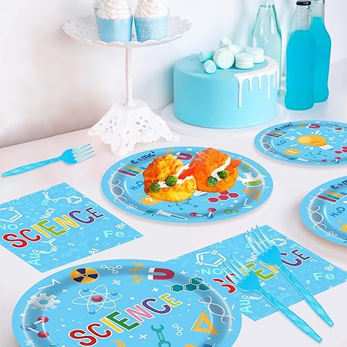 Miniatura 6 de BQK 96 placas de ciencia, decoraciones para fiestas de ciencia, suministros para fiestas de ciencia