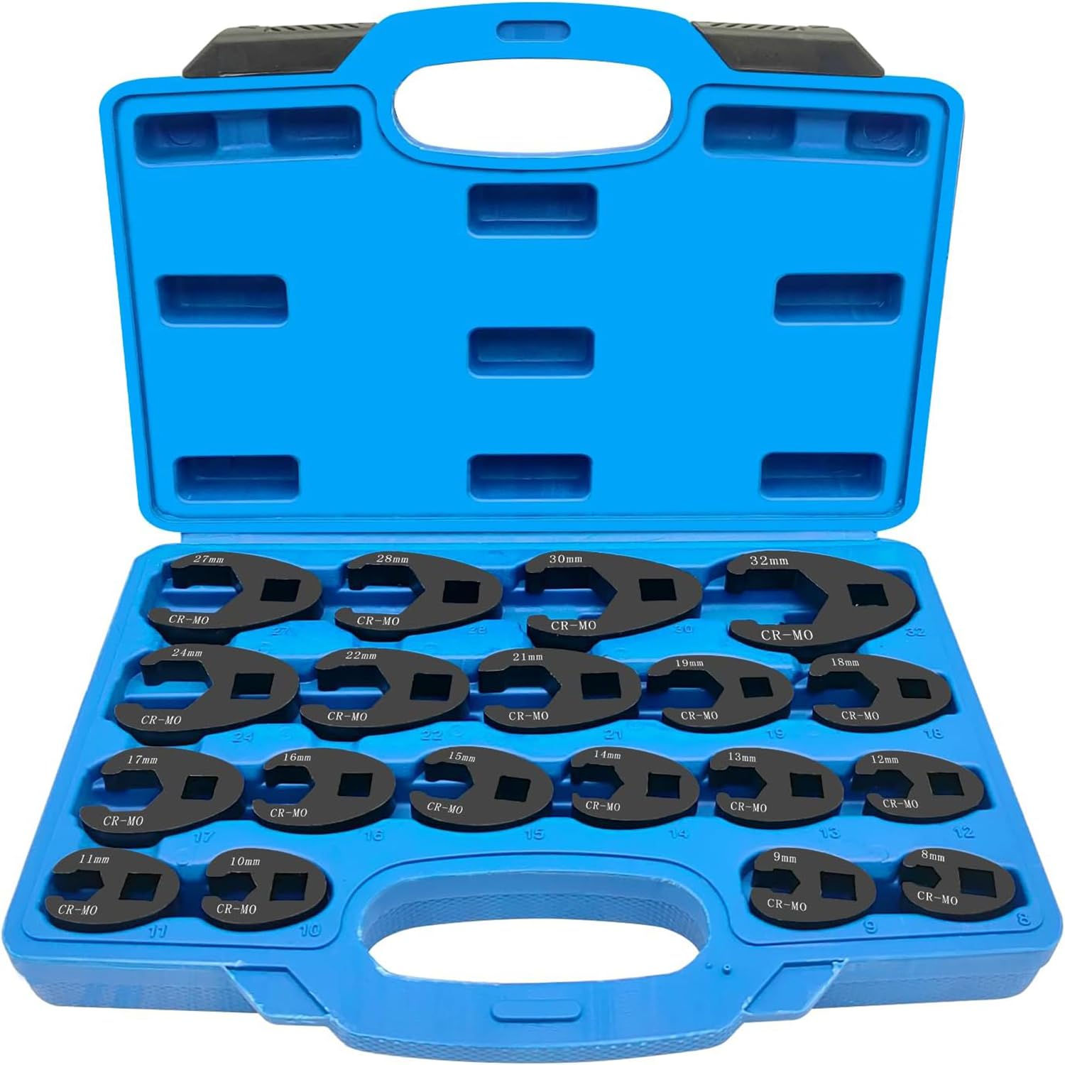 TOOSOAR19 pcs Crowfoot Ensemble de Clés,écrou évasé 8 à 32 mm,avec Outillage de Boîte à Outils,pour Véhicules de Service