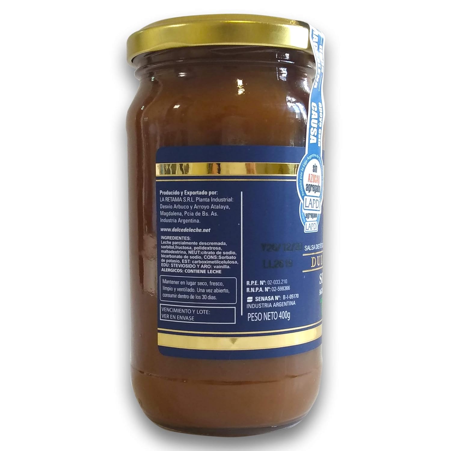 Dulce de leche doña magdalena not sugar whit stevia, gluten free, traditional made in Argentina.
