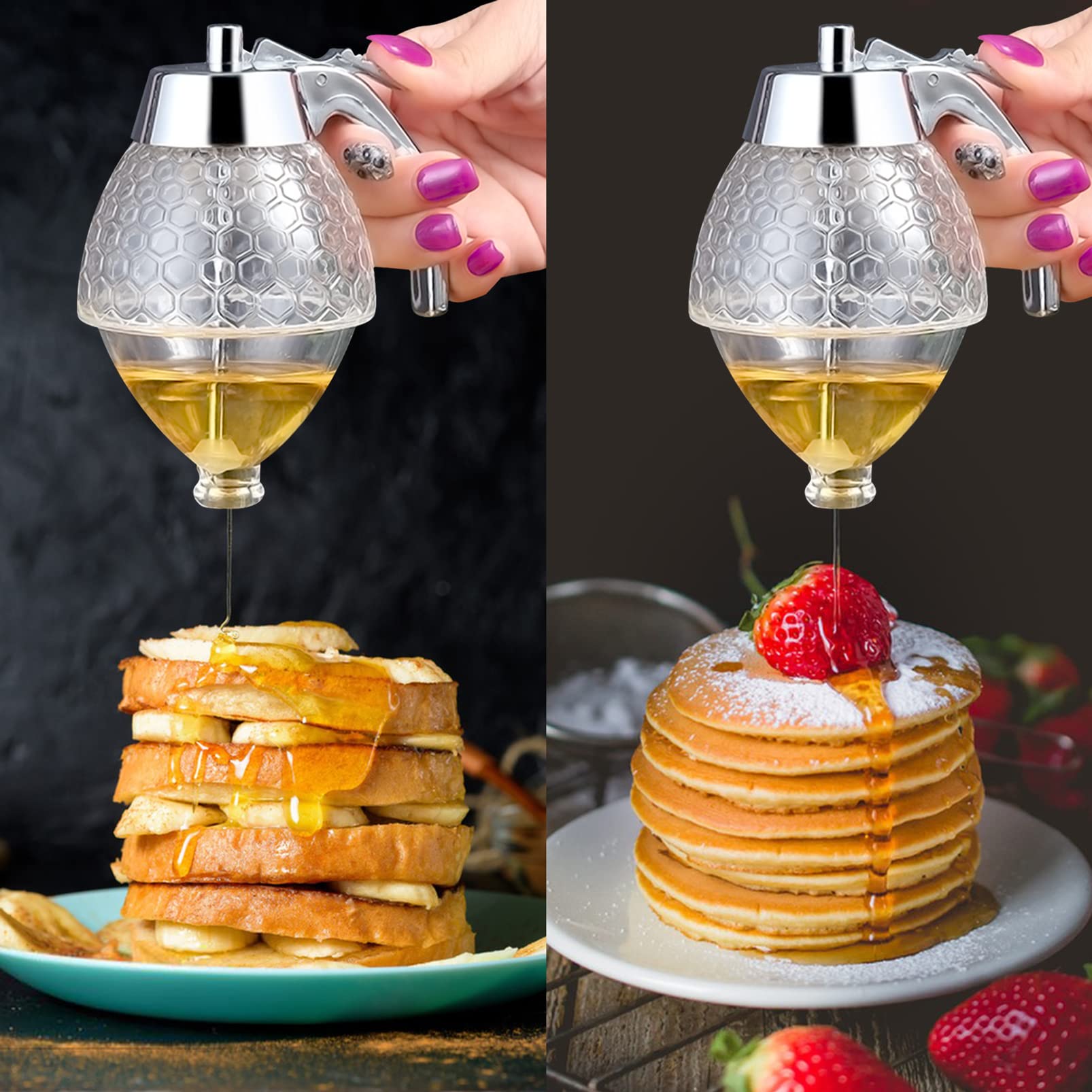 Honigspender Mit Waben-Design – Tropffrei, 227 Ml, Für Sauberes Dosieren Von Sirup & Honig