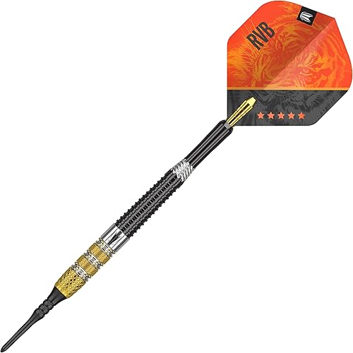 Vista 4 de TARGET Darts Raymond Van Barneveld RVB 95 Gen 4 95% Tungsten Soft Tip Darts Set Professional Dart Set, Player-Edition Darts