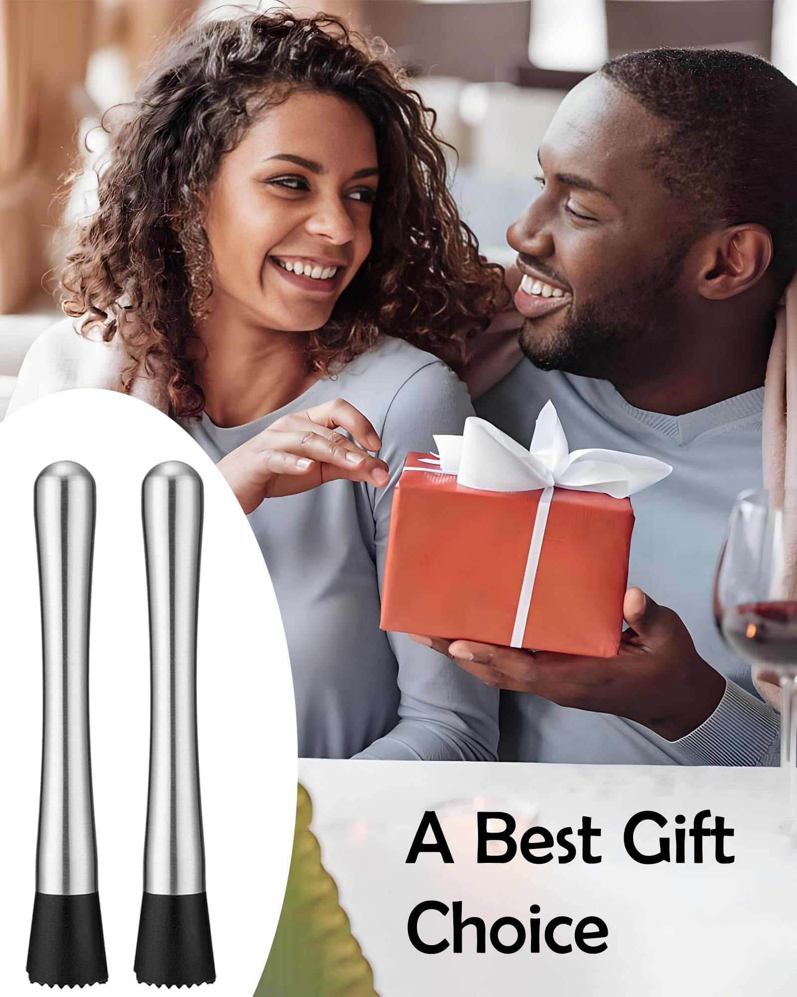 Stainless Steel Cocktail Muddlers - 2 Pack -7 Stainless Steel Cocktail Muddlers - 2 Pack -7
