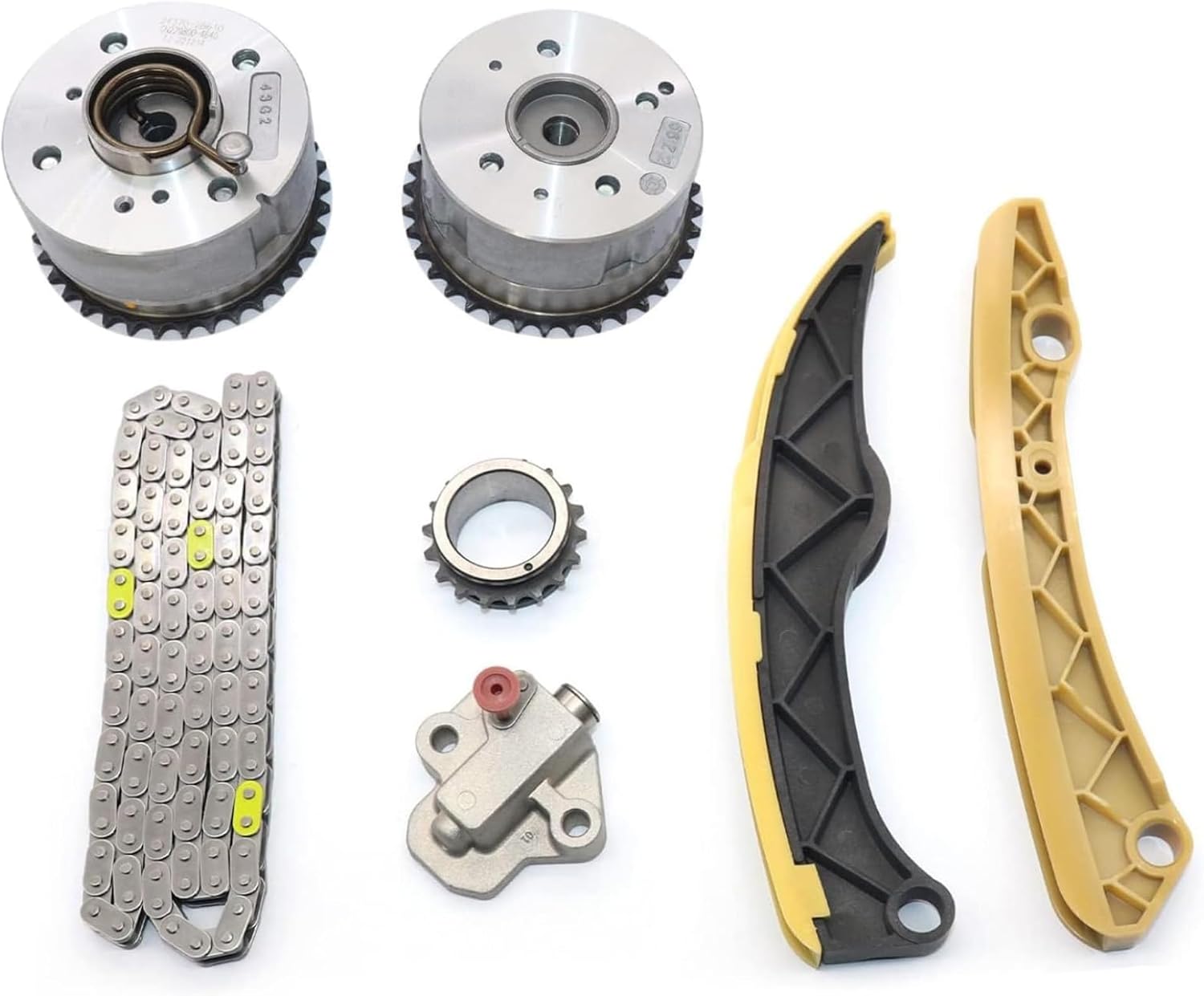 GXARTS Timing Chain with Intake Exhaust VVT Gear Sprocket Compatible with Hyundai Accent Veloster Elantra Sonata Tucson Kia Rio Soul Forte Forte5 Optima 1.6L 2011-2019 243212B620 244202B611 243502B600