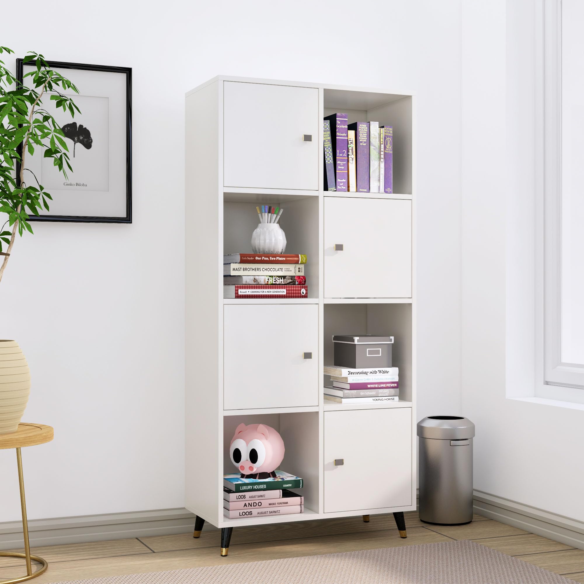 Bniture Book Shelf for Home Engineered Wood Bookshelf Multipurpose Study Room Home Decor Storage Rack Showcase Organizer for Living Room, Bedroom, Office (Frosty White)-image-31