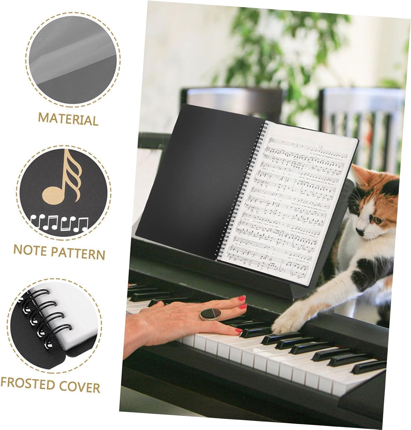 A4 Sheet Music Folder with 30 Double-Sided Inserts, Multi-Layer Music Score Organizer Binder for Choir and Instrument Accessories, Office Document Storage Case
