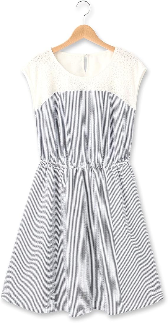 Amazon Co Jp ジエンポリアム The Emporium サッカーストライプワンピース ネイビー 393 40 L 服 ファッション小物