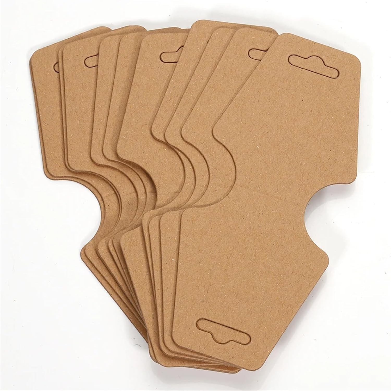 Bracelet Holder 500pcs 5x12cm Foldable Blank Kraft Paper Card for Necklace Headband Hairband Display(Kraft)