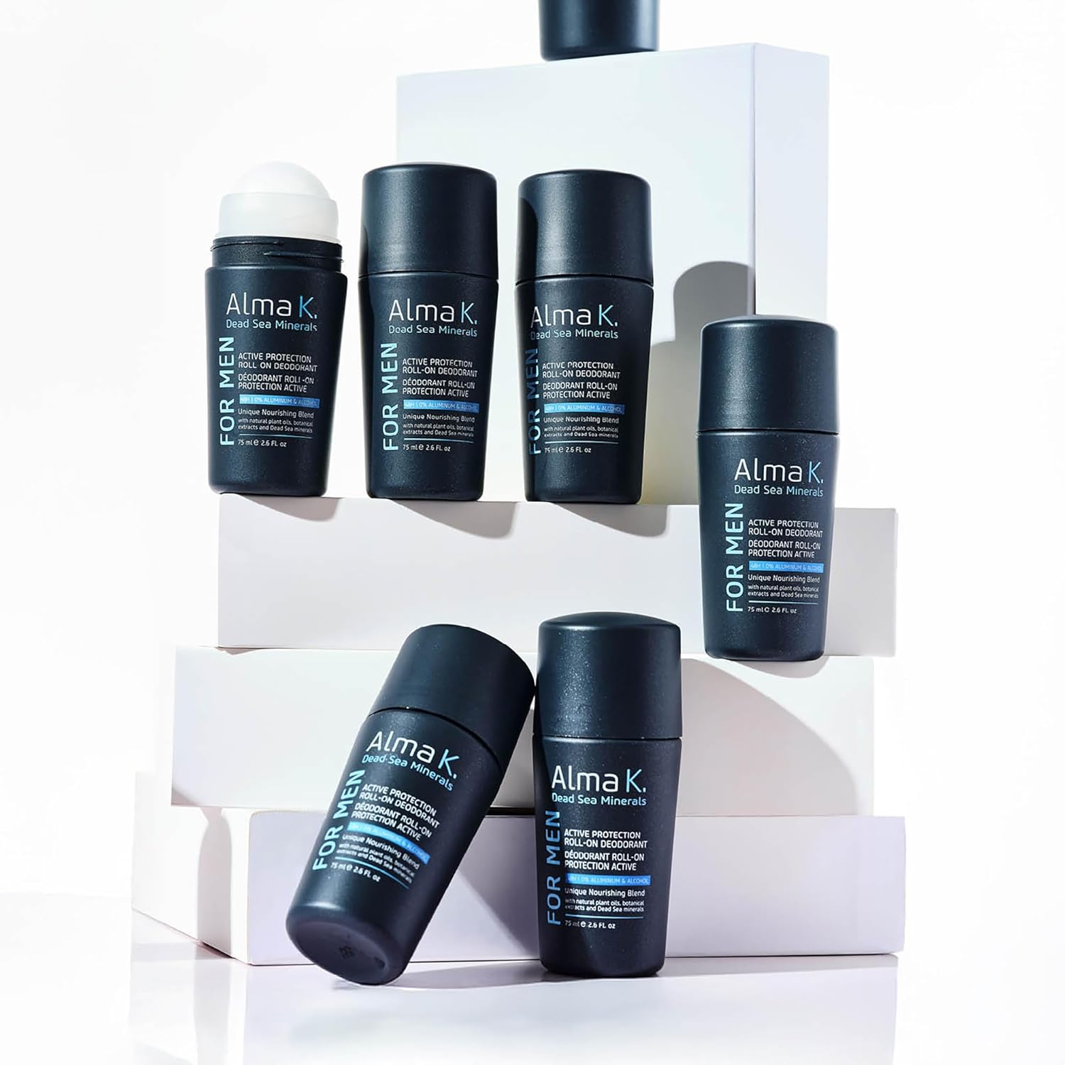 Alma K Active Protection Roll On Deodorant - Men's Deodorant - Aluminum Free Deodorant for Men - Alcohol-Free Deodorant for Sensitive Skin - 2.6 oz