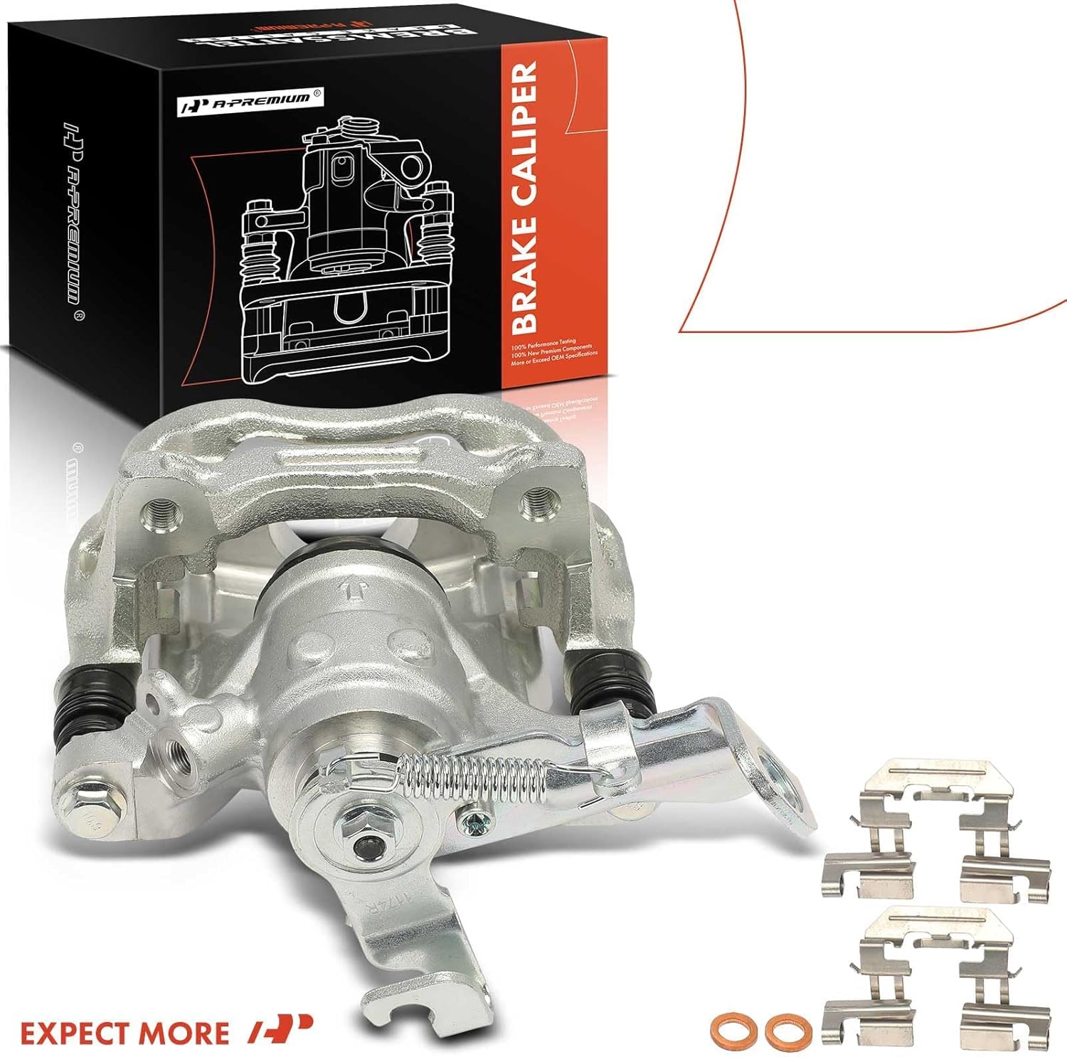 A-Premium Disc Brake Caliper Assembly with Bracket Compatible with Select Mazda Models - 3/3 Sport, 2014 2015 2016, L4 2.0L/L4 2.5L - Rear Passenger Side