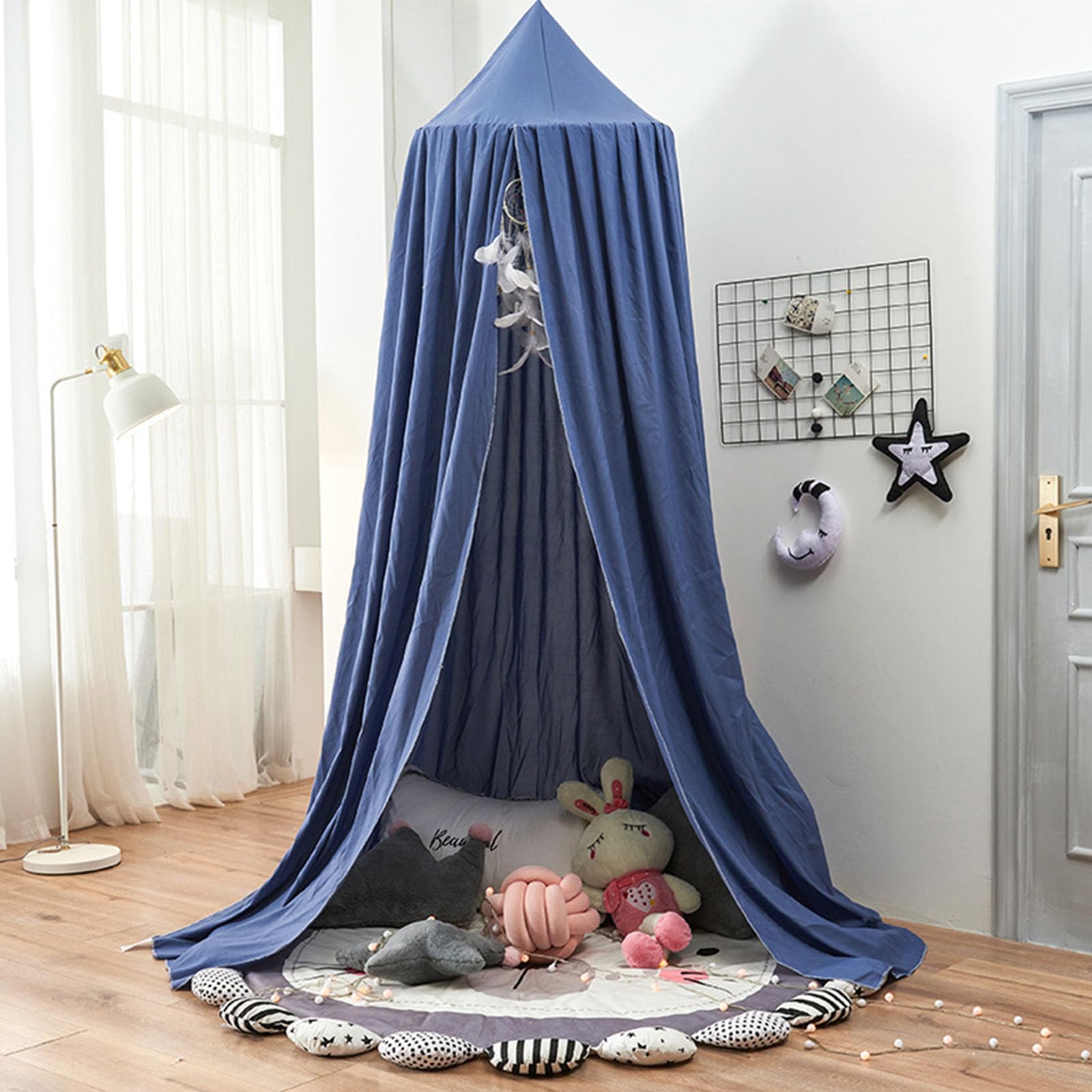 Odot Ciel De Lit Enfant Étoiles Colorées - Tente Lit Princesse, Baldaquin Moustiquaire Décoration Chambre (65cm, Tie-Dye)