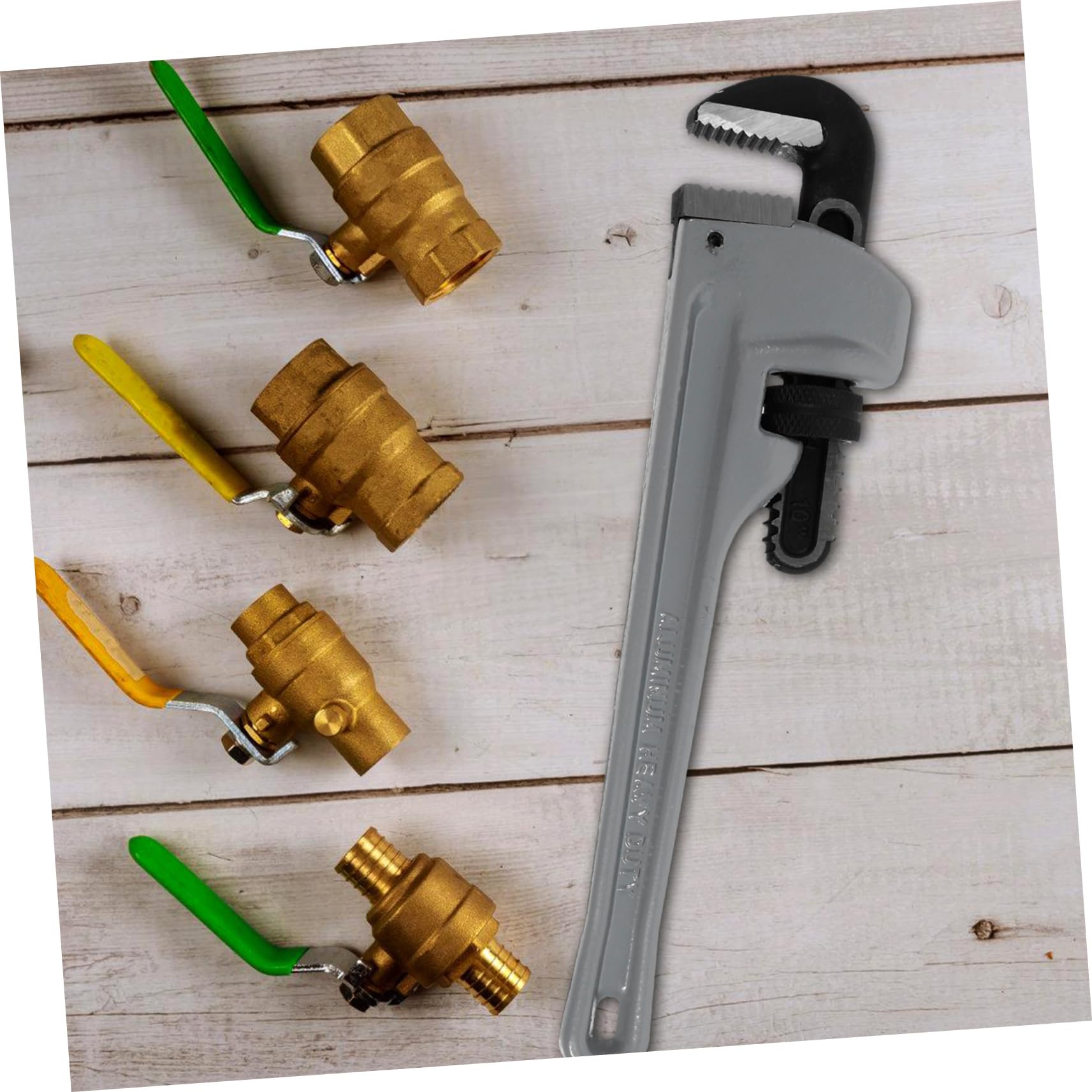 Llave de Plomero de 10 Pulgadas, Llave para Tuberías de Aleación de Aluminio y Acero Cromo-vanadio, Uso en Instalación y Mantenimiento