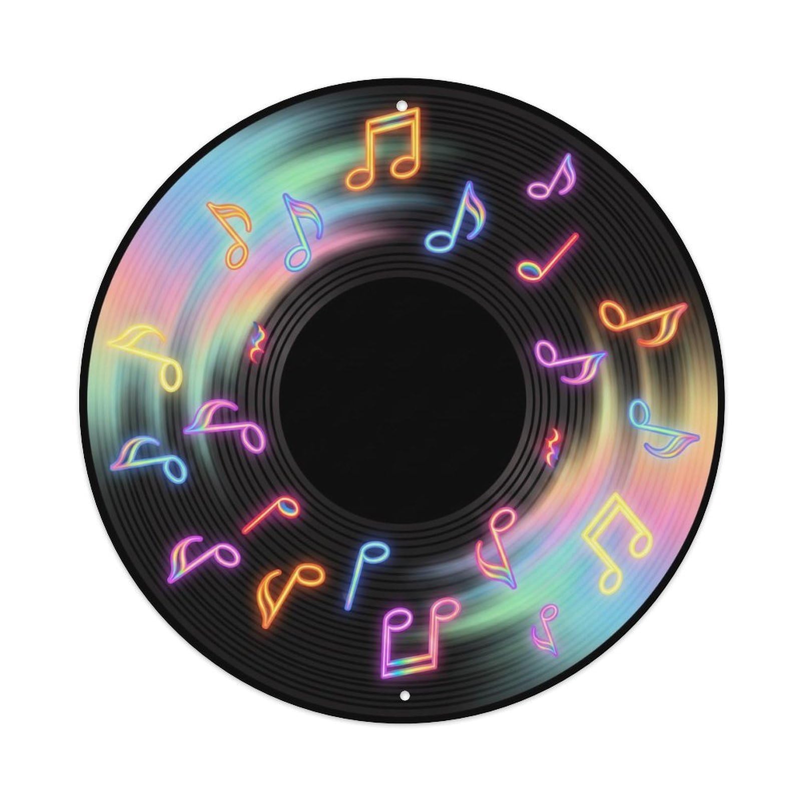 Colorful Music Vinyl Records Quiet Bright Serene Metal Tin Sign