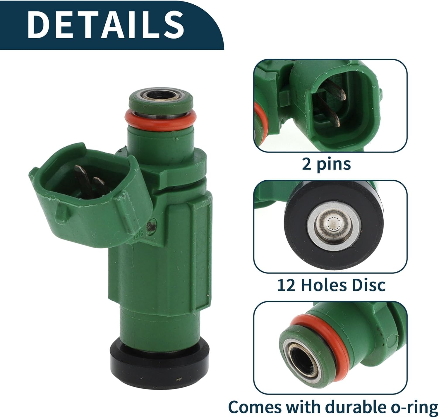 Fuel Injector for Mitsubishi Outlander LS XLS 2.4 2004 Flow Match No.MR988406/HDA305E/6S5-13761-00-00 Fuel Nozzle Green 4 Pcs Automotive Parts