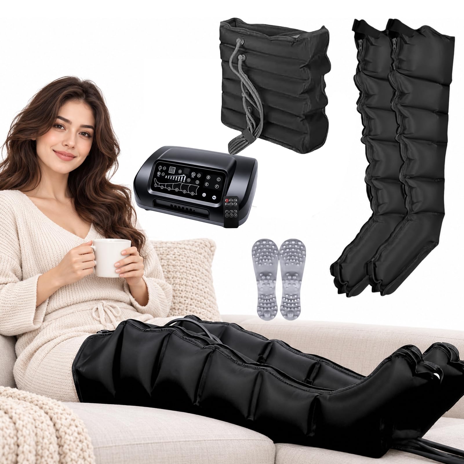 Massaggiatore con Telecomando, 6 Camere Massaggiatore Gambe