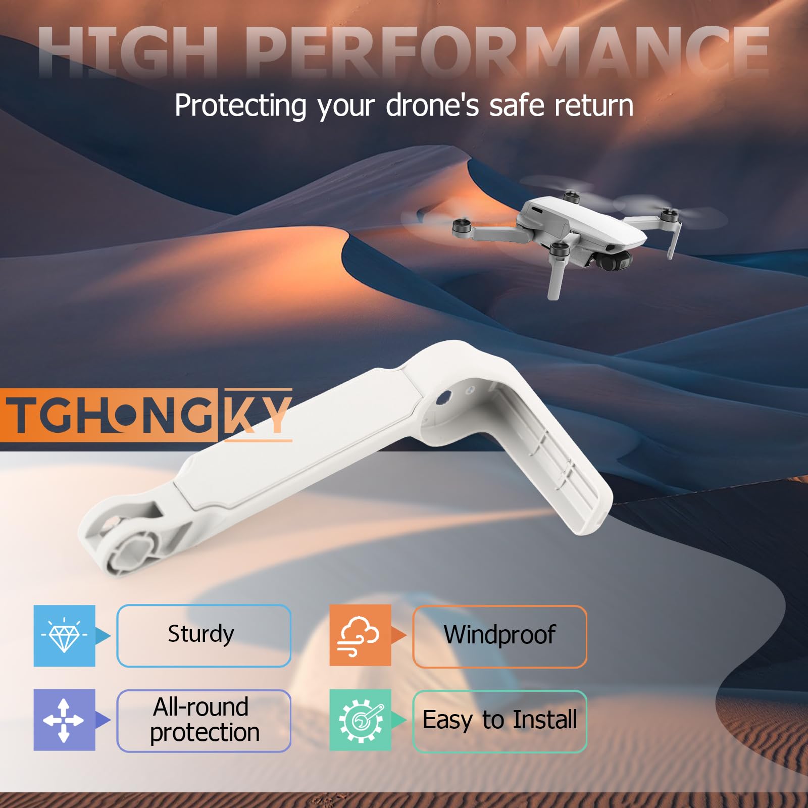 Bras de Rechange sans Moteur pour DJI Mini 2/Mini/Mini SE Coque de Bras de Réparation pour DJI Mini 2/Mini/Mini SE Drone (Avant Droit)