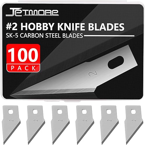 Miniatura 11 de Juego de 100 cuchillas de hobby #17, cuchillas de repuesto para cuchillos de hobby con caja de almacenamiento para arte y manualidades, suministros