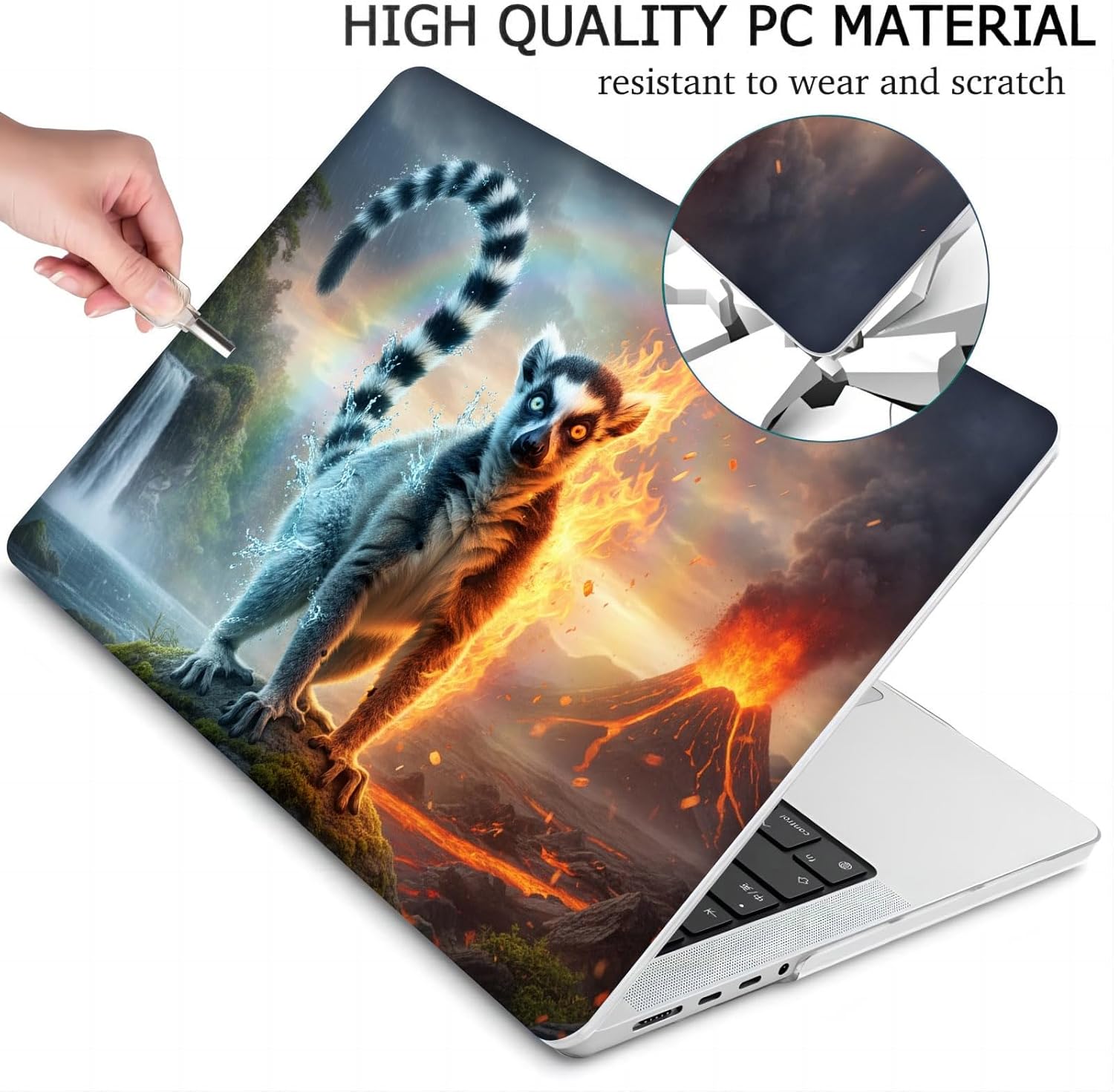 Compatible with MacBook Neo 13-inch, Hard Shell Case with Keyboard Cover and Screen Protector (A3404 A18 Pro chip, 2026 Release) - Raccoons MC22755