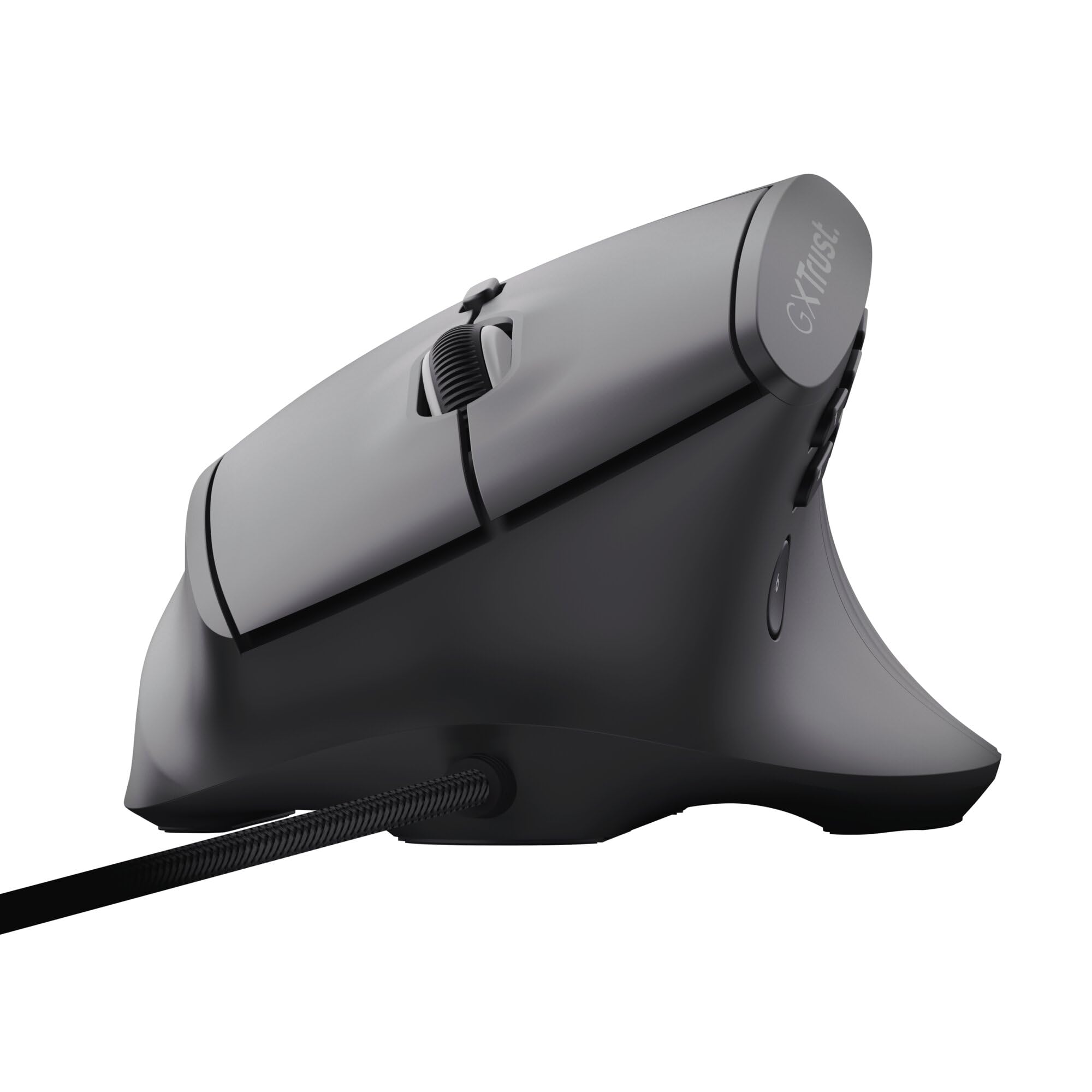 GXTrust 145 Rexxa Mouse Verticale Ergonomico con Illuminazione RGB 12800 DPI, Mouse da Gaming con Filo USB, 10 Pulsanti Programmabli, Software Avanzato, per PC, Laptop, Mac, Windows - Nero