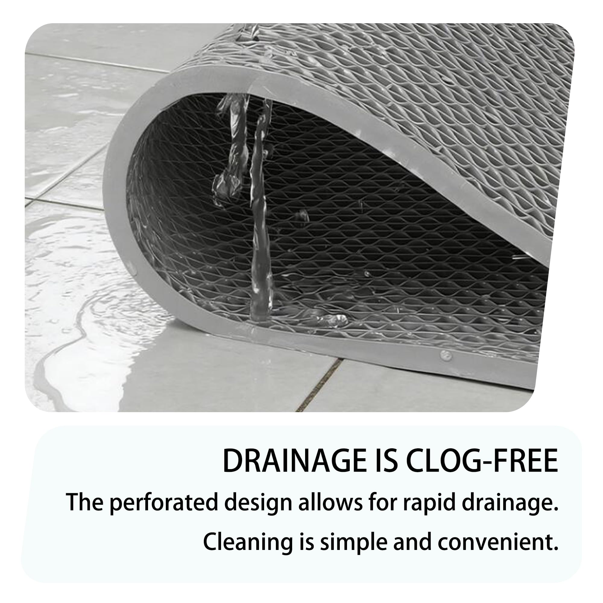 PVC Drainagematte 145 x 240 cm rutschfest rutschfeste Bodenmatte Anti Ermüdung für Küchen Nassbereich Schwimmbad Garage, Grau